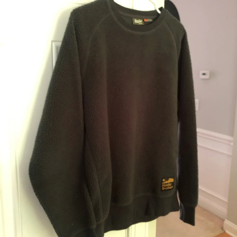 New: Howler Brothers Eleos Fleece Crewneck. Antique Black. Size Medium